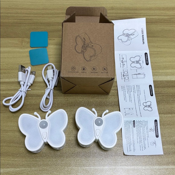 Other - LED Butterfly Night Light with Motion Sensor, USB Rechargeable Cabinet Light